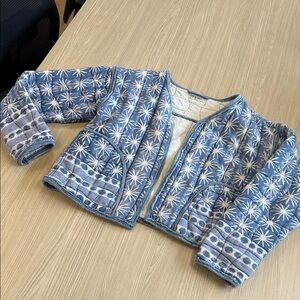 We The Free Blue and White Patterned Jacket